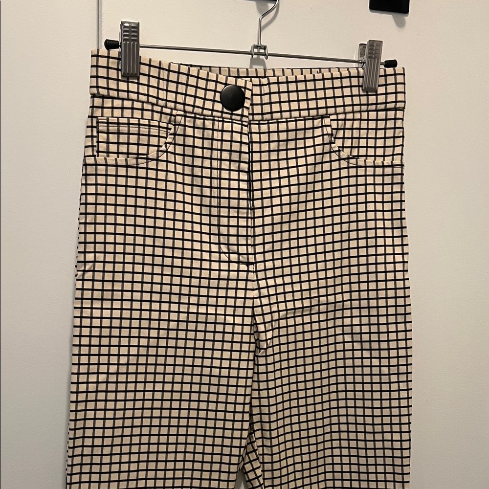 Zara Black and White Checkered Skinny Pants